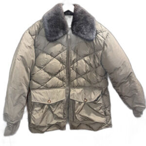 Alaska Sleeping Bag Co Goose Down Quilted Coat Vintage Fur Insulated Men's L